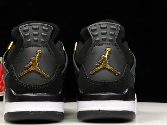 Rep TBkick Gold-White Metallic Air 4 308497-032 Black Jordan Royalty 0513